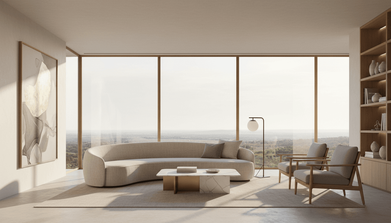 تصميم داخلي سكني - غرفة معيشة فاخرة